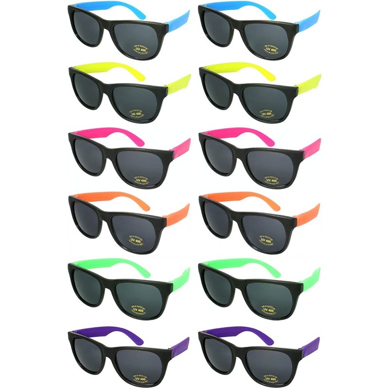 Wayfarer 12 Bulk 80s Neon Party Sunglasses for Adult Party Favors with CPSIA certified-Lead(Pb) Content Free - CY18E6OHGS6 $1...
