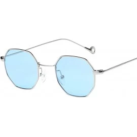 Rimless Oversized Sunglasses Protection Irregular Designer - Blue - CQ18UK20R26 $8.50