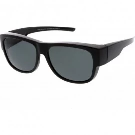 Wayfarer Thick Frame Wide Arms Square Polarized Lens Horn Rimmed Sunglasses 57mm - Shiny Black / Smoke - CS184S4IUMO $9.28