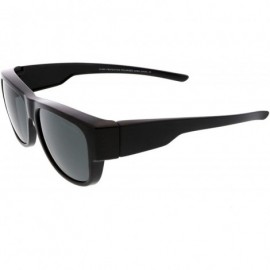 Wayfarer Thick Frame Wide Arms Square Polarized Lens Horn Rimmed Sunglasses 57mm - Shiny Black / Smoke - CS184S4IUMO $9.28