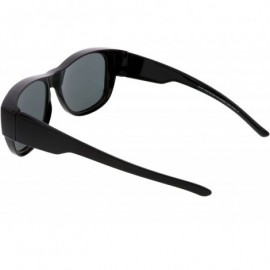 Wayfarer Thick Frame Wide Arms Square Polarized Lens Horn Rimmed Sunglasses 57mm - Shiny Black / Smoke - CS184S4IUMO $9.28