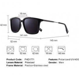 Square Unisex Polarized Driving Sunglasses Rectangular Vintage Sun Glasses For Men or Women - Blue - CD18WCMOWXR $15.38