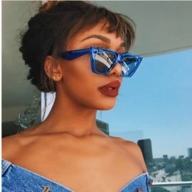 Cat Eye 2019 New Sunglasses Square Glasses Personalized Cat Eyes Colorful Trend Versatile Uv400 Curtain - CI198AHW44K $21.87