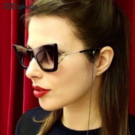Aviator Sexy Cat Eye Sunglasses Men Women Fashion Shades UV400 Vintage Glasses C2 Red - C2 Red - CJ18YZWM2U3 $9.68