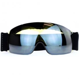 Sport Snowboard Ski Rimless Sports Goggle Color Mirror Antifog Double Lens - Black - CZ188ULHO7W $23.28
