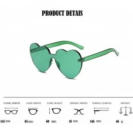 Round Heart Shaped Rimless Sunglasses Candy Steampunk Lens for women girl - Green - C918DL7YIR2 $11.12