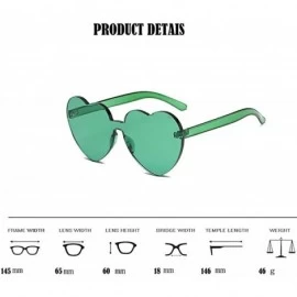 Round Heart Shaped Rimless Sunglasses Candy Steampunk Lens for women girl - Green - C918DL7YIR2 $18.21