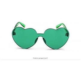 Round Heart Shaped Rimless Sunglasses Candy Steampunk Lens for women girl - Green - C918DL7YIR2 $18.21