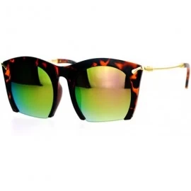 Butterfly Unique Runway Crop Bottom Butterfly Designer Fashion Sunglasses - Tortoise Yellow Purple - CZ120IUT5OP $22.64