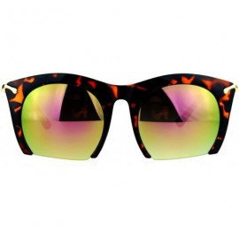 Butterfly Unique Runway Crop Bottom Butterfly Designer Fashion Sunglasses - Tortoise Yellow Purple - CZ120IUT5OP $13.28