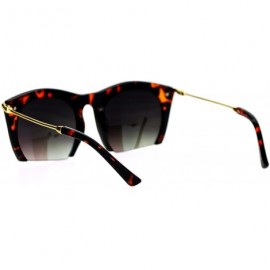 Butterfly Unique Runway Crop Bottom Butterfly Designer Fashion Sunglasses - Tortoise Yellow Purple - CZ120IUT5OP $13.28