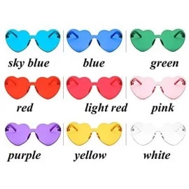 Round Heart Shaped Rimless Sunglasses Candy Steampunk Lens for women girl - Green - C918DL7YIR2 $11.12