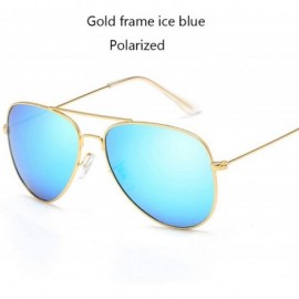 Oversized Fashion Classic Avaition Polarized Sunglasses Women Men 001 Silver Blue Multi - 005 Gold Ice Blue - CJ18Y3MZC79 $20.06