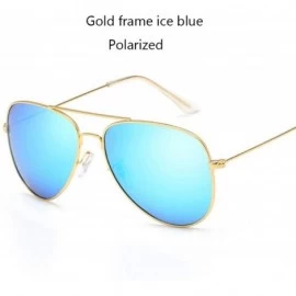 Oversized Fashion Classic Avaition Polarized Sunglasses Women Men 001 Silver Blue Multi - 005 Gold Ice Blue - CJ18Y3MZC79 $17.89