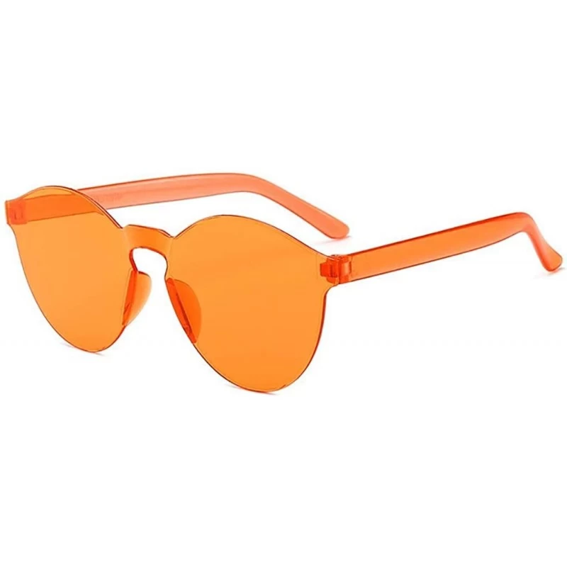 Round Unisex Fashion Candy Colors Round Outdoor Sunglasses Sunglasses - Light Orange - CK190R7S80T $17.69