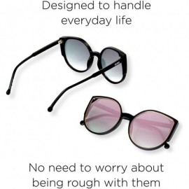 Cat Eye Oversize Flat Cat-Eye Retro Sunglasses with Metal Rim Accent Front and Reflective Lens (Piper) - Black - CG18HZ3M72Q ...