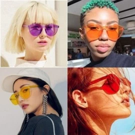 Round Unisex Fashion Candy Colors Round Outdoor Sunglasses Sunglasses - Light Orange - CK190R7S80T $27.44