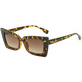 Rectangular Retro Oversized Square Sunglasses Plastic Lenses Fashion Eyeglass - Yellow Brown - CQ18NKZHUG6 $21.08