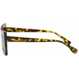 Rectangular Retro Oversized Square Sunglasses Plastic Lenses Fashion Eyeglass - Yellow Brown - CQ18NKZHUG6 $8.53