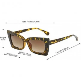 Rectangular Retro Oversized Square Sunglasses Plastic Lenses Fashion Eyeglass - Yellow Brown - CQ18NKZHUG6 $8.53