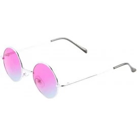 Round Lennon Round Circle Glasses Color Lens Men Women Retro Fashion - Pink/Blue - CJ18209HUII $12.72
