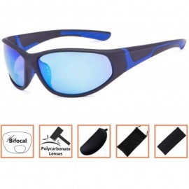 Sport Sports Bifocal Sunglasses UV 400 Protection Reading Sunglasses - Blue-mirror - CN18NOA3GRZ $8.08