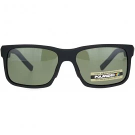 Rectangular Polarized Mens Luxury Designer Rectangular Sport Sunglasses - Matte Black Green - CV18NKSG84O $12.75