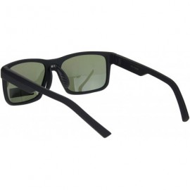 Rectangular Polarized Mens Luxury Designer Rectangular Sport Sunglasses - Matte Black Green - CV18NKSG84O $12.75