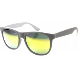 Wayfarer Designer Inspired Basic Shape Super Horn Rimmed Sunglasses (Rubber Color) - CB11V7I6QUT $9.73