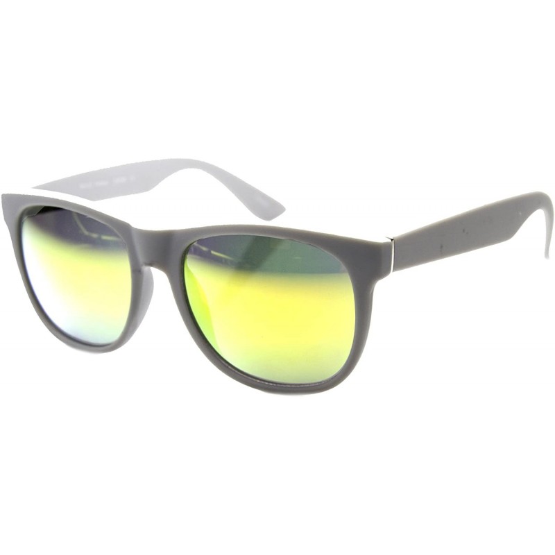 Wayfarer Designer Inspired Basic Shape Super Horn Rimmed Sunglasses (Rubber Color) - CB11V7I6QUT $9.73