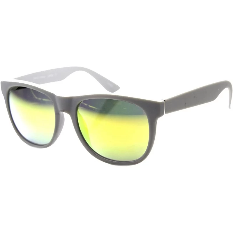 Wayfarer Designer Inspired Basic Shape Super Horn Rimmed Sunglasses (Rubber Color) - CB11V7I6QUT $9.73