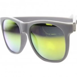 Wayfarer Designer Inspired Basic Shape Super Horn Rimmed Sunglasses (Rubber Color) - CB11V7I6QUT $9.73