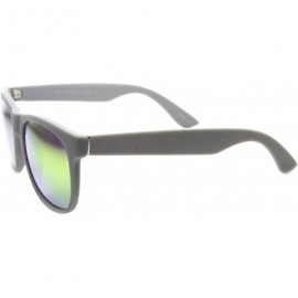 Wayfarer Designer Inspired Basic Shape Super Horn Rimmed Sunglasses (Rubber Color) - CB11V7I6QUT $9.73