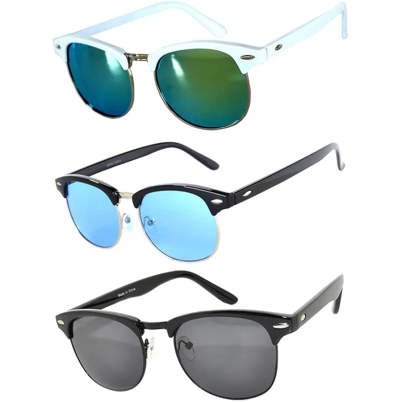 Rimless Half Frame Horned Rim Sunglasses Fashion UV Protection Brand - Half_frame_3p_mix_1a - CL17WYDDIWY $17.06