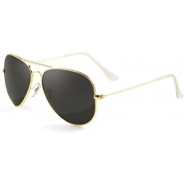 Oversized Polarized Classic Aviator Shaped Sunglasses Lightweight Style for Men Women - Gold Frame / Black Lens - CK1850N5RDT...