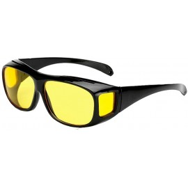 Wrap HD Night Day Driving Wrap Around Prescription Glasses Anti Glare Sunglasses - Yellow Lens - C0199O85YG6 $26.48
