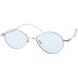 Oval Vintage Sunglasses Women Small Oval Retro Sunglasses Ladies Summer Style Shades Oval Sunglasses - Blue - CF18ISC5LTG $9.92