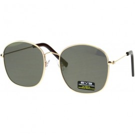 Rectangular Retro Thin Metal Frame Rectangular Color Mirrored 90s Sunglasses - Gold Black - CL18EQ95RAH $11.71