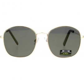 Rectangular Retro Thin Metal Frame Rectangular Color Mirrored 90s Sunglasses - Gold Black - CL18EQ95RAH $11.71