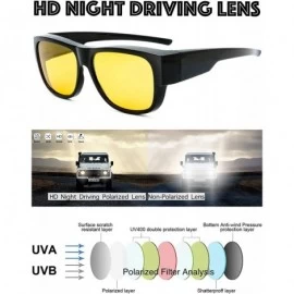 Goggle High Definition Polarized Wrap Around Shield Sunglasses for Glasses - Leather Eyeglasses Case - CX18R0XKN8A $37.68