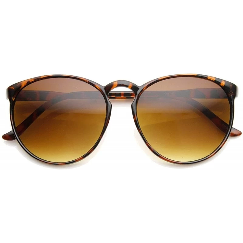 Round Large Retro Fashion P-3 Shape Keyhole Round Sunglasses (Dark-Tortoise Amber) - C611J47JIAJ $8.59
