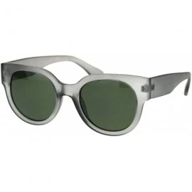 Rectangular Womens Thick Plastic Round Boyfriend Horn Rim Sunglasses - Slate Green - CI18RA7TZEX $9.53