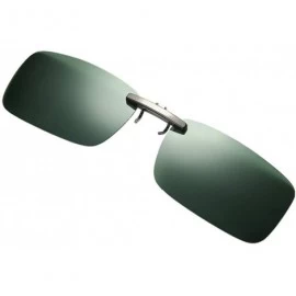 Square Sunglasses Lenses - Polarized Clip-On Flip Up Metal Clip Rimless Sunglasses For Prescription Glasses - Green - CM18YRS...