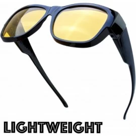 Goggle High Definition Polarized Wrap Around Shield Sunglasses for Glasses - Leather Eyeglasses Case - CX18R0XKN8A $37.68