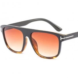 Square Unisex Sunglasses Fashion Bright Black Grey Drive Holiday Square Non-Polarized UV400 - Black Leopard - C818RH6SCS3 $6.88