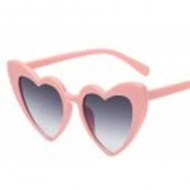Wayfarer Heart Shaped Retro Cateye Sunglasses for Women-Transparent Candy Color Glasses Tinted Eyewear Thick Slices - C - CG1...