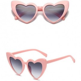 Wayfarer Heart Shaped Retro Cateye Sunglasses for Women-Transparent Candy Color Glasses Tinted Eyewear Thick Slices - C - CG1...