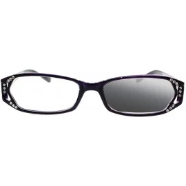 Rectangular Women Diamonds Transition Photochromic Reading Glasses UV400 Protect Sunglasses - Purple - C618DXO3WES $16.10