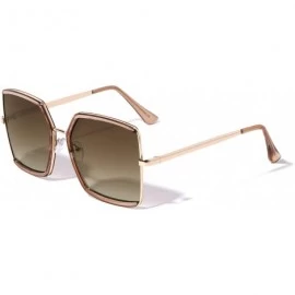 Butterfly Geometric Squared Butterfly Sunglasses - Brown Clear - CQ196MTE9I6 $26.60