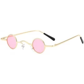 Sport Small Round Sunglasses-Shade Glasses Slender Metal Frame-Punk Fashion Goggle - E - CR190EDC39R $34.97